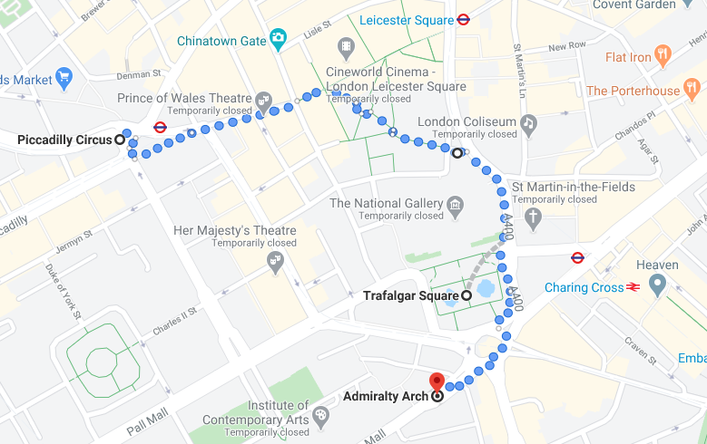 Trafalgar Square London Map